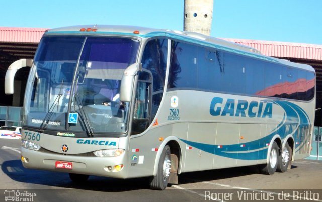 Viação Garcia 7560 na cidade de Londrina, Paraná, Brasil, por Roger Vinicius de Britto. Número da foto: #1649851.