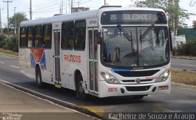 Reunidas Transportes Urbanos 0875 na cidade de Natal, Rio Grande do Norte, Brasil, por Karlheinz de Souza e Araújo. ID da foto: 1657117.