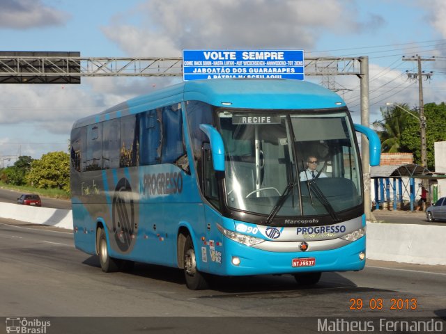 Auto Viação Progresso 6090 na cidade de Jaboatão dos Guararapes, Pernambuco, Brasil, por Matheus Fernando. Número da foto: #1704225.