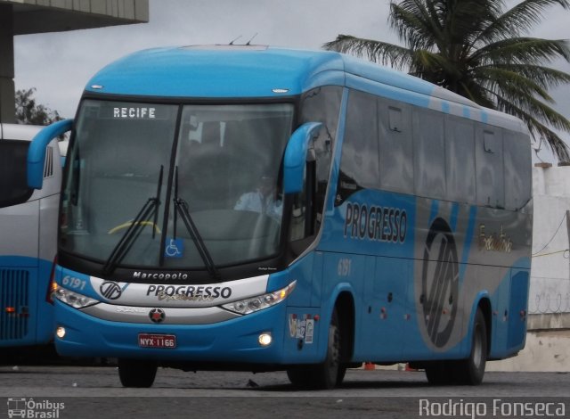 Auto Viação Progresso 6191 na cidade de Caruaru, Pernambuco, Brasil, por Rodrigo Fonseca. ID da foto: 1705185.