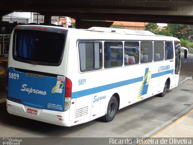 Litorânea Transportes Coletivos 5859 na cidade de Campinas, São Paulo, Brasil, por Ricardo  Teixeira de Oliveira. ID da foto: 1723399.