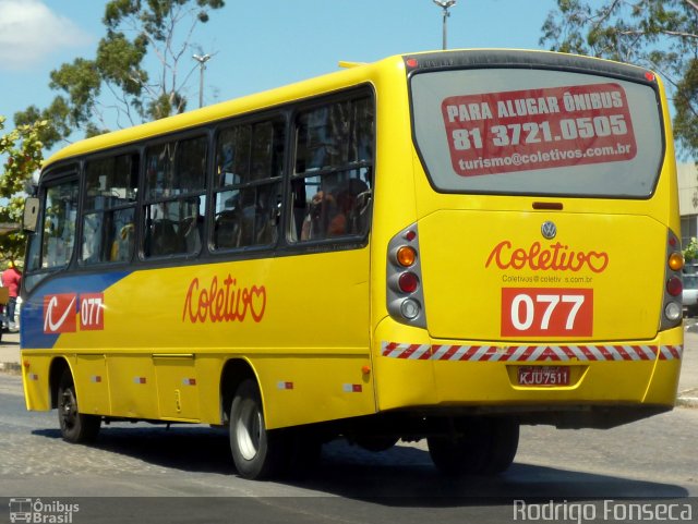 Coletivo Transportes 077 na cidade de Caruaru, Pernambuco, Brasil, por Rodrigo Fonseca. Número da foto: #1723611.