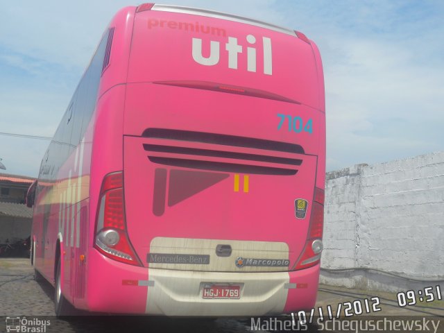 UTIL - União Transporte Interestadual de Luxo 7104 na cidade de São Vicente, São Paulo, Brasil, por Matheus  Scheguschewsky. Número da foto: #1725860.