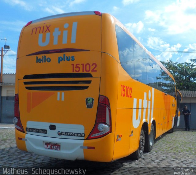 UTIL - União Transporte Interestadual de Luxo 15102 na cidade de São Vicente, São Paulo, Brasil, por Matheus  Scheguschewsky. Número da foto: #1724584.