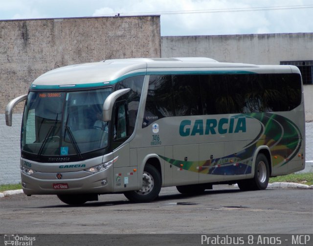 Viação Garcia 7416  na cidade de Ourinhos, São Paulo, Brasil, por Cristiano Soares da Silva. Número da foto: #1727545.