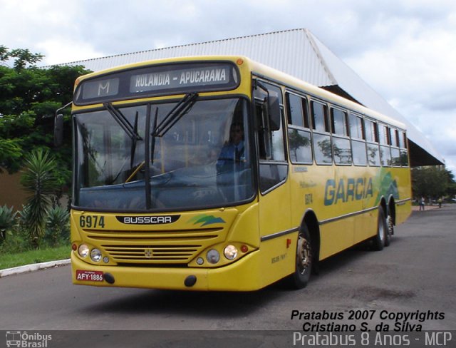 Viação Garcia 6974 na cidade de Arapongas, Paraná, Brasil, por Cristiano Soares da Silva. ID da foto: 1727526.