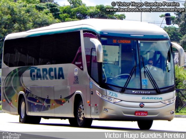 Viação Garcia 7376 na cidade de Maringá, Paraná, Brasil, por Victor Hugo Guedes Pereira. Número da foto: #1732694.