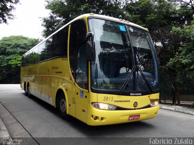 Viação Itapemirim 5815 na cidade de São Paulo, São Paulo, Brasil, por Fabricio Zulato. ID da foto: 1731740.