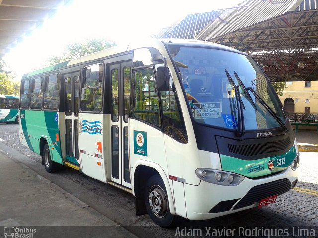 Viação Piracicabana Santos 5313 na cidade de Santos, São Paulo, Brasil, por Adam Xavier Rodrigues Lima. ID da foto: 1733085.