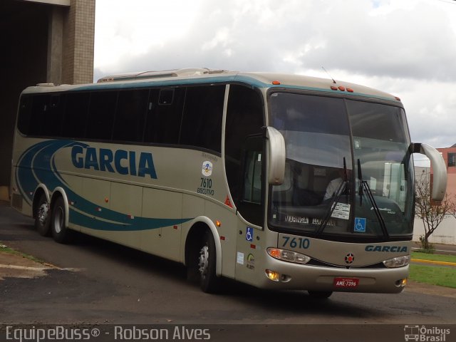 Viação Garcia 7610 na cidade de Apucarana, Paraná, Brasil, por Robson Alves. ID da foto: 1707240.