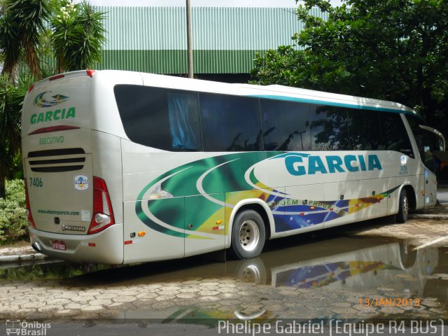 Viação Garcia 7406 na cidade de Bauru, São Paulo, Brasil, por Phelipe Gabriel Campos de Souza. ID da foto: 1706545.