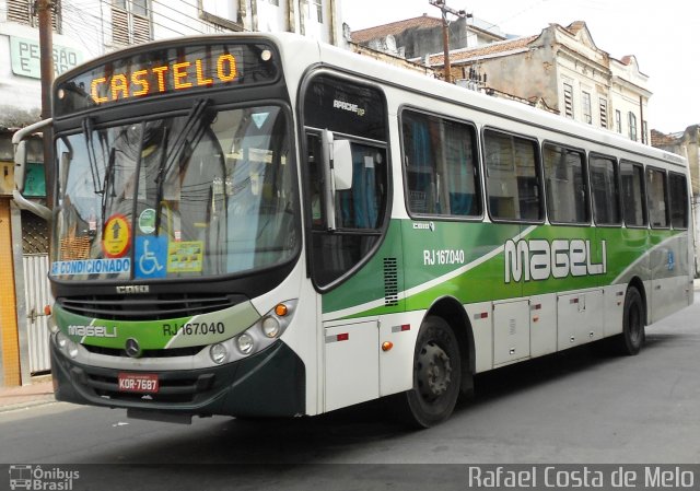 Transportes Mageli RJ 167.040 na cidade de Rio de Janeiro, Rio de Janeiro, Brasil, por Rafael Costa de Melo. Número da foto: #1708202.