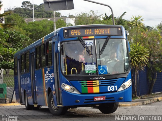 Transportadora Globo 031 na cidade de Recife, Pernambuco, Brasil, por Matheus Fernando. Número da foto: #1755120.