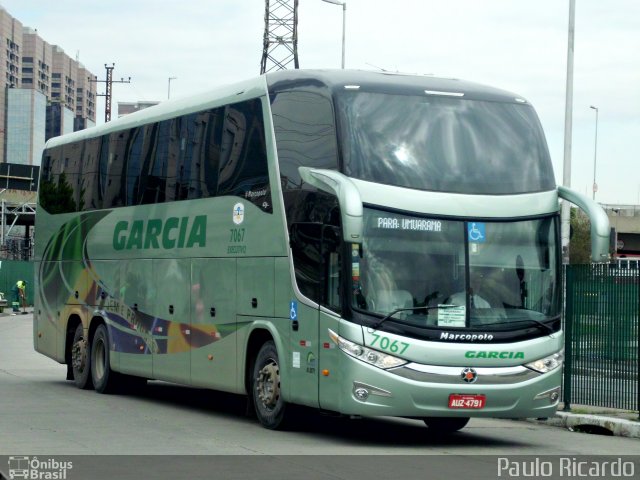 Viação Garcia 7067 na cidade de São Paulo, São Paulo, Brasil, por Paulo Ricardo. ID da foto: 1754880.