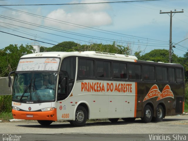 Auto Viação Princesa do Agreste 4080 na cidade de Recife, Pernambuco, Brasil, por Vinicius Silva. Número da foto: #1754800.