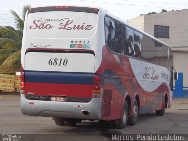 Expresso São Luiz 6810 na cidade de Primavera do Leste, Mato Grosso, Brasil, por Marcos  Penido. Número da foto: #1759513.