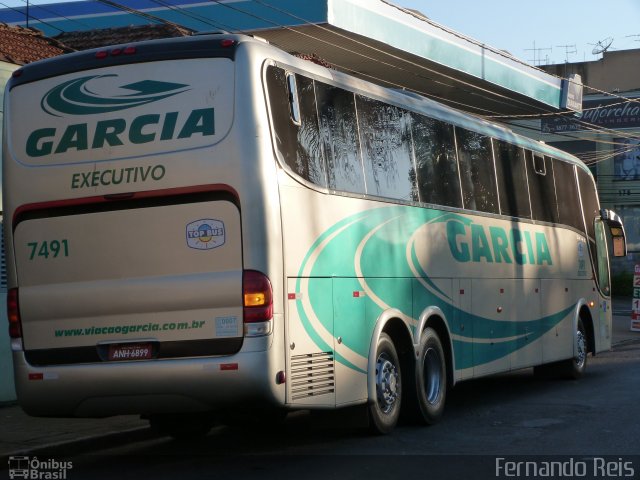 Viação Garcia 7491 na cidade de Ribeirão Preto, São Paulo, Brasil, por Fernando Reis. Número da foto: #1760369.