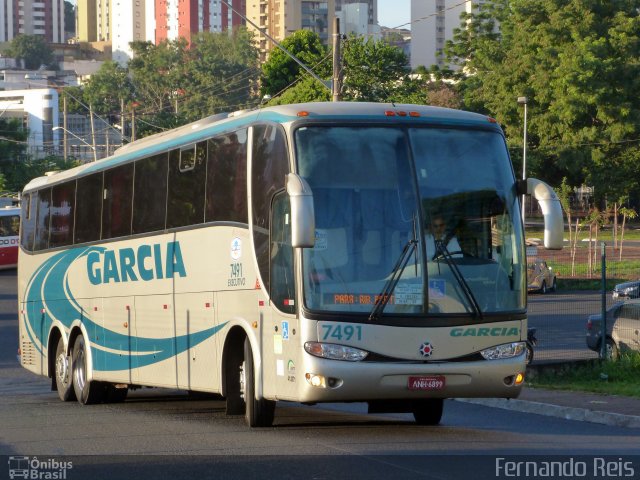 Viação Garcia 7491 na cidade de Ribeirão Preto, São Paulo, Brasil, por Fernando Reis. Número da foto: #1760377.