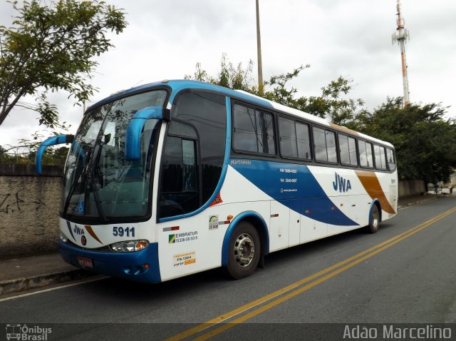 JWA Turismo 5911 na cidade de Belo Horizonte, Minas Gerais, Brasil, por Adão Raimundo Marcelino. Número da foto: #1709772.