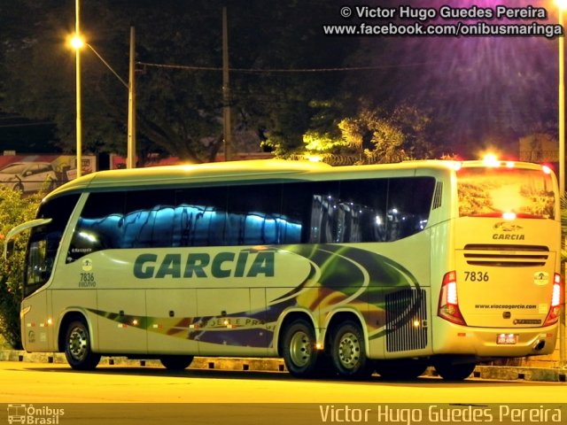 Viação Garcia 7836 na cidade de Maringá, Paraná, Brasil, por Victor Hugo Guedes Pereira. Número da foto: #1708869.