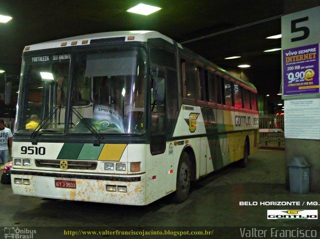 Empresa Gontijo de Transportes 9510 na cidade de Belo Horizonte, Minas Gerais, Brasil, por Valter Francisco. ID da foto: 1709745.