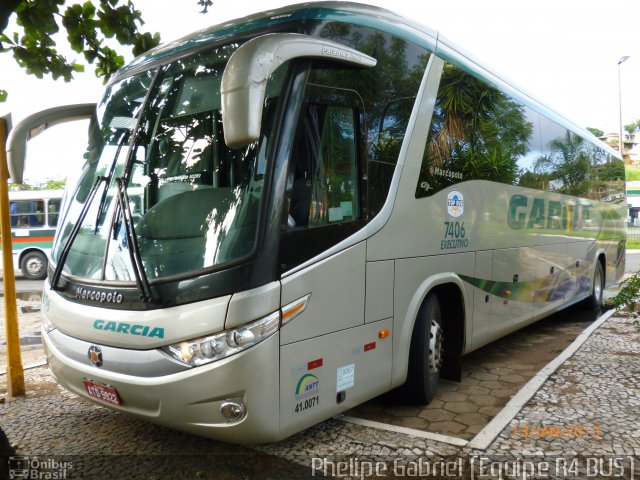 Viação Garcia 7406 na cidade de Bauru, São Paulo, Brasil, por Phelipe Gabriel Campos de Souza. ID da foto: 1708908.