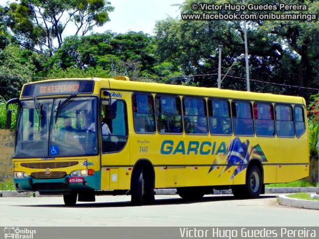 Viação Garcia 7447 na cidade de Maringá, Paraná, Brasil, por Victor Hugo Guedes Pereira. ID da foto: 1712214.