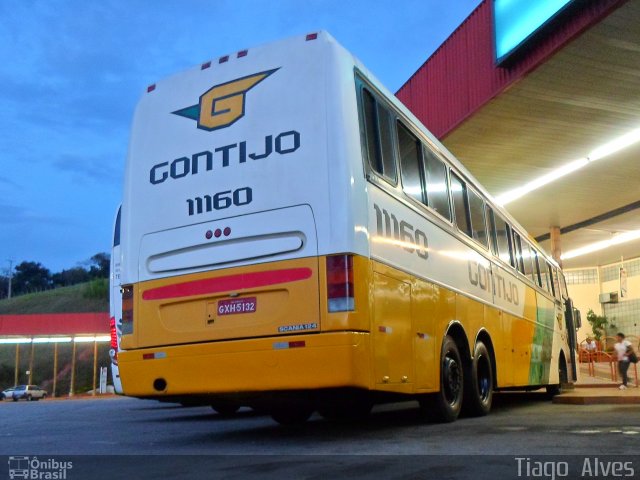 Empresa Gontijo de Transportes 11160 na cidade de João Monlevade, Minas Gerais, Brasil, por Tiago  Alves. Número da foto: #1714145.