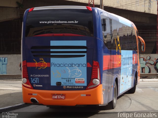 Viação Piracicabana 1611 na cidade de São Paulo, São Paulo, Brasil, por Felipe Gonzales. Número da foto: #1715719.