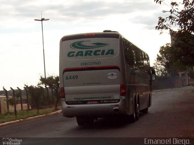 Viação Garcia 6449 na cidade de Apucarana, Paraná, Brasil, por Emanoel Diego.. Número da foto: #1714933.