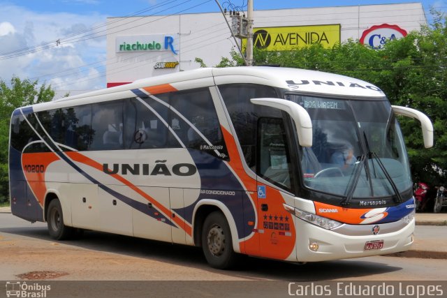 Expresso União 10200 na cidade de Montes Claros, Minas Gerais, Brasil, por Carlos Eduardo Lopes. ID da foto: 1717360.