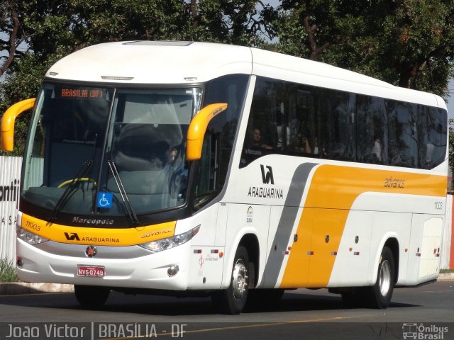 Viação Araguarina 11003 na cidade de Brasília, Distrito Federal, Brasil, por João Victor. ID da foto: 1787053.