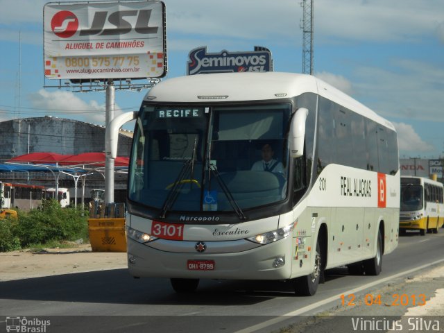 Real Alagoas de Viação 3101 na cidade de Jaboatão dos Guararapes, Pernambuco, Brasil, por Vinicius Silva. ID da foto: 1787903.