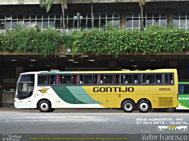 Empresa Gontijo de Transportes 11155 na cidade de Belo Horizonte, Minas Gerais, Brasil, por Valter Francisco. ID da foto: 1788566.