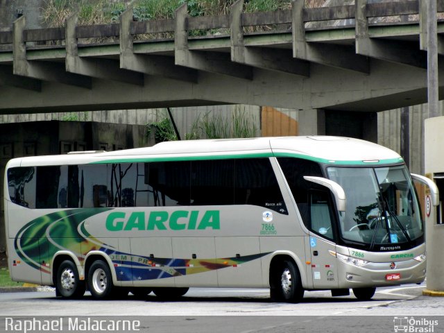 Viação Garcia 7866 na cidade de Santos, São Paulo, Brasil, por Raphael Malacarne. ID da foto: 1788572.