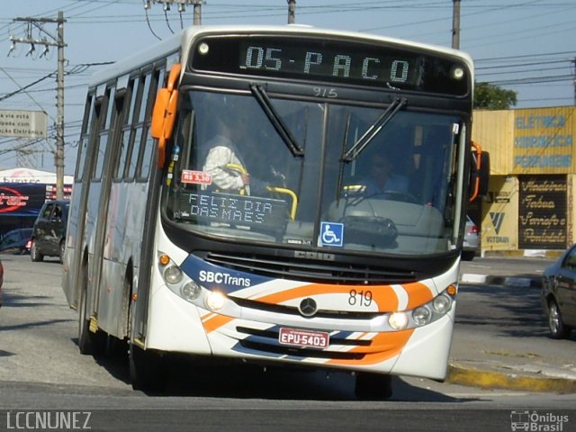 SBC Trans 819 na cidade de São Bernardo do Campo, São Paulo, Brasil, por Luis Nunez. Número da foto: #1790824.