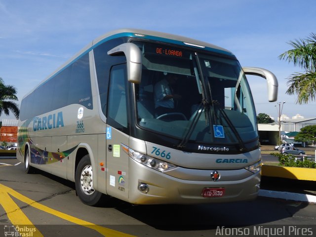 Viação Garcia 7666 na cidade de Londrina, Paraná, Brasil, por Afonso Miguel Pires. ID da foto: 1796040.