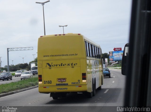 Viação Nordeste 0160 na cidade de Parnamirim, Rio Grande do Norte, Brasil, por Nícolas Vitorino Lopes. Número da foto: #1794442.