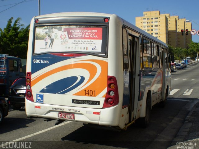 SBC Trans 1401 na cidade de São Bernardo do Campo, São Paulo, Brasil, por Luis Nunez. Número da foto: #1795904.