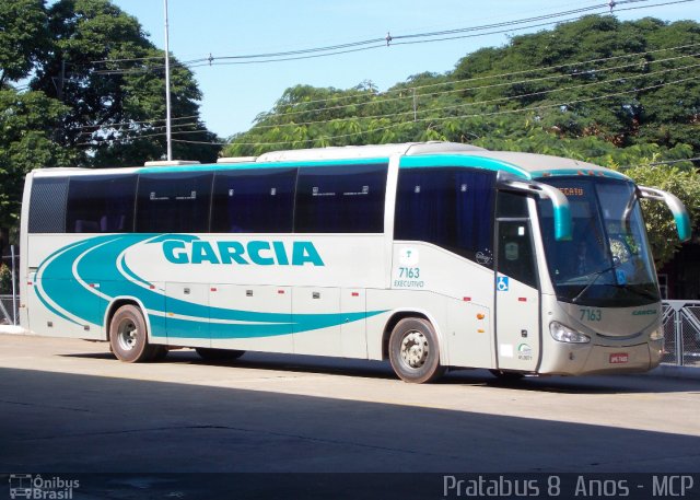 Viação Garcia 7163 na cidade de Maringá, Paraná, Brasil, por Cristiano Soares da Silva. ID da foto: 1797562.