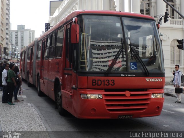 Transporte Coletivo Glória BD133 na cidade de Curitiba, Paraná, Brasil, por Luiz Felipe Ferreira. ID da foto: 1796561.