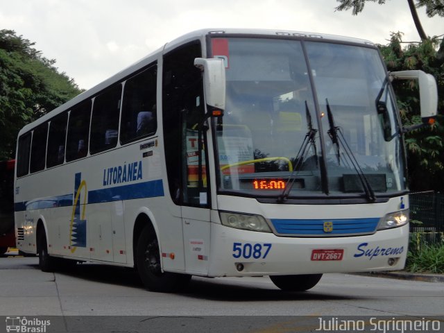Litorânea Transportes Coletivos 5087 na cidade de São Paulo, São Paulo, Brasil, por Juliano Sgrigneiro. Número da foto: #1797342.
