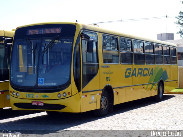 Viação Garcia 7612 na cidade de Londrina, Paraná, Brasil, por Diego Leão. Número da foto: #1799540.