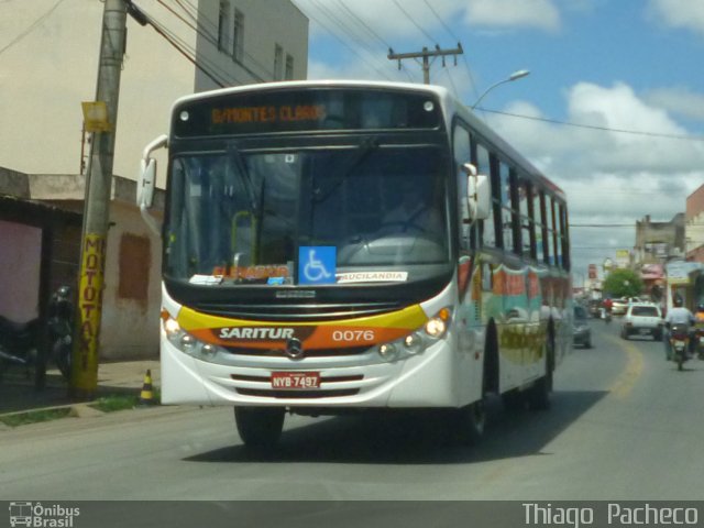 Saritur - Santa Rita Transporte Urbano e Rodoviário 0076 na cidade de Montes Claros, Minas Gerais, Brasil, por Thiago  Pacheco. Número da foto: #1798771.