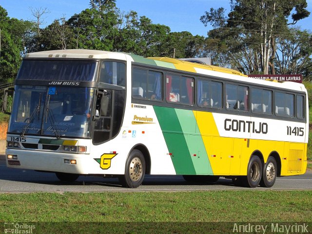 Empresa Gontijo de Transportes 11415 na cidade de Ribeirão Vermelho, Minas Gerais, Brasil, por Andrey Gustavo. ID da foto: 1802648.