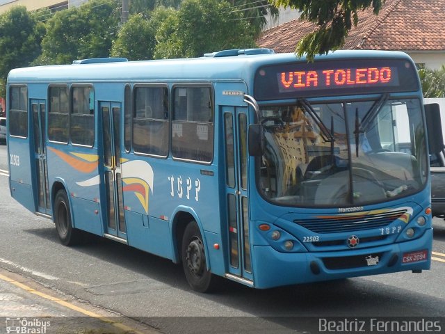 TCPP - Transporte Coletivo Presidente Prudente 22503 na cidade de Presidente Prudente, São Paulo, Brasil, por Beatriz Fernandes. ID da foto: 1804806.