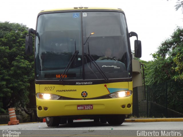 Viação Itapemirim 8027 na cidade de São Paulo, São Paulo, Brasil, por Gilberto Martins. Número da foto: #1769549.
