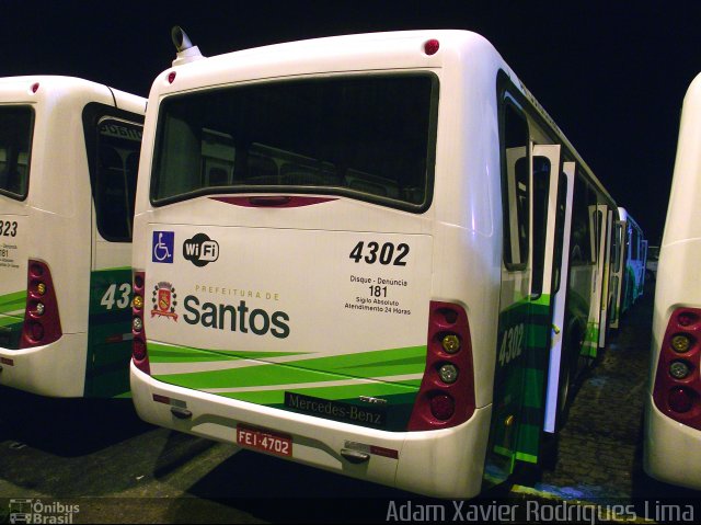 Viação Piracicabana Santos 4302 na cidade de São Vicente, São Paulo, Brasil, por Adam Xavier Rodrigues Lima. ID da foto: 1806293.