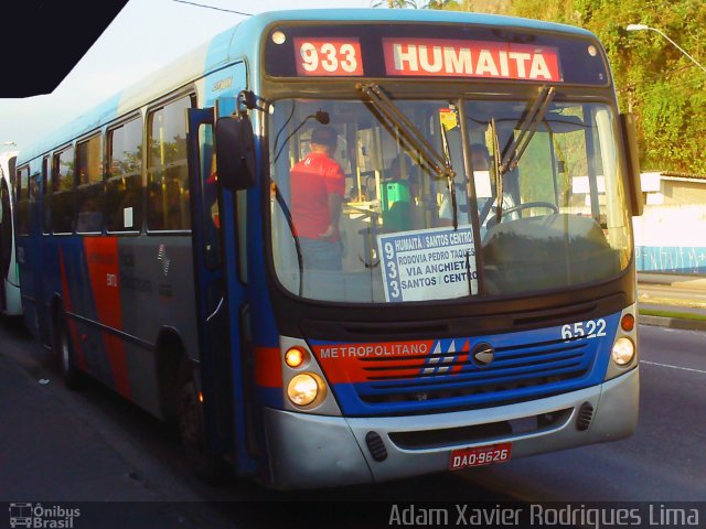 Viação Piracicabana 6522 na cidade de Santos, São Paulo, Brasil, por Adam Xavier Rodrigues Lima. Número da foto: #1808155.