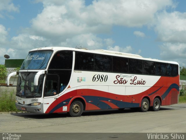 Expresso São Luiz 6980 na cidade de Recife, Pernambuco, Brasil, por Vinicius Silva. Número da foto: #1815463.